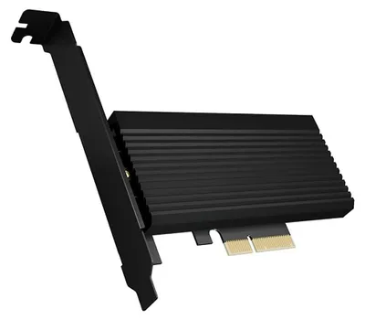 Produktbild von ICY BOX IB-PCI208-HS, PCIe Erweiterungskarte mit Kühlkörper, M.2 NVMe SSD zu PCIe 4.0 x4, PCIe, M.2, Full-height / Low-profile, PCIe 4.0, Schwarz, Passiv