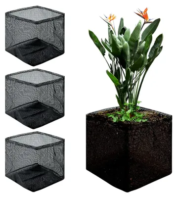 Produktbild von Pflanzsäcke für Wasserteiche, 18 cm Höhe x 18 cm Durchmesser, große Hydrokultur-Netzkörbe, wiederverwendbar, Wassertöpfe für Teichpflanzen