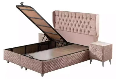 Produktbild von Betten Hotelbett 160x200cm inkls. Matratze Bettgestell Design weiches Bettbett