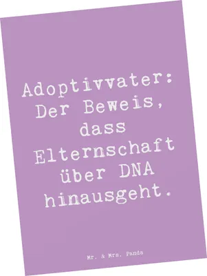 Produktbild von Mr. & Mrs. Panda Grußkarte Spruch Adoptivvater Liebe - Lavendeltraum - Geschenk, besondere Person, Postkarte, bildkarte, Fotokarte, einzigartige Designs, Freude, Adoption