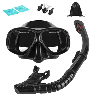 Immagine prodotto di Kit per snorkeling per adulti, completo di maschera da immersione antiappannamento e boccaglio asciutto