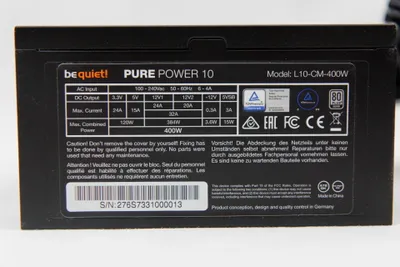 Produktbild von be quiet! Pure Power 10 CM, 400 W, 100 - 240 V, 50 - 60 Hz, Aktiv, 120 W, 384 W