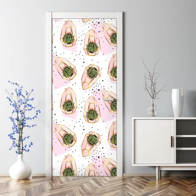 Produktbild von Dekorative Türposter selbstklebend Klebefolie Wandaufkleber Türaufkleber Kakteen Kaktus 85 x 200 cm