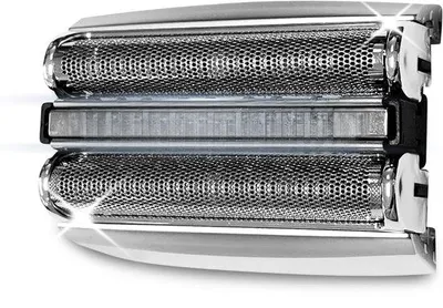 Image de Lot de deux lames de rechange de type 83M, compatibles avec les rasoirs électriques Braun Series 8 et les modèles 8370cc, 8340s, 8350s, couleur argent.