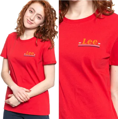 Obrázek produktu pro LEE Dámské, Tričko CHEST LOGO TEE, XS, Červená, sportovní, tričko, košile