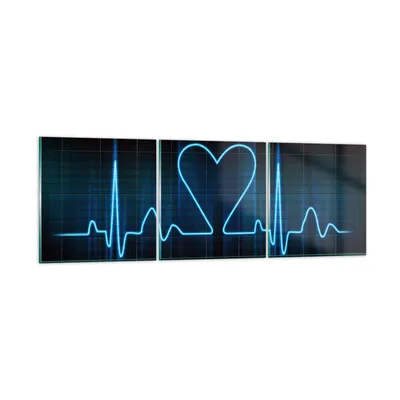 Produktbild von Bilder auf glas - Grafik herz kardiologie - 120x40cm - Glasbilder - Wandbilder - Kunstdruck - zum Aufhängen bereit - Wanddekoration aus Glas - Glas Bilder - Wandbild auf Glas - GCA120x40-0959