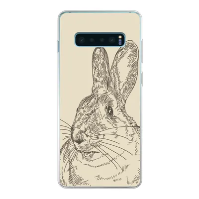 Produktbild von MuchoWow® Handyhülle Schutzhülle Hülle für Samsung Galaxy S10 Lite Vintage-Illustration eines Kaninchens Silikon Softcase Handy Hülle - Schutz