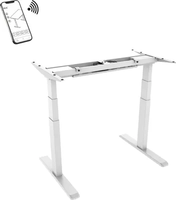 Image de Pied de bureau motorisé assis-debout, Hauteur 62- 128 cm, Blanc