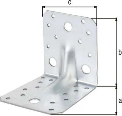 Imagen del producto de Gah, unión angular, acero galvanizado, dimensiones 100x90x3.0, según la norma DIN 1052