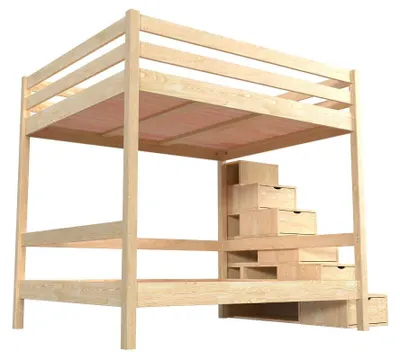 Produktbild von Doppelstockbett Sylvia 160x200 - Naturlack