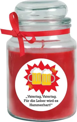 Produktbild von Duftkerze im Bonbonglas zum Vatertag, Duft: Rose ( Rot ), 500g - Brenndauer bis zu 110 Stunden