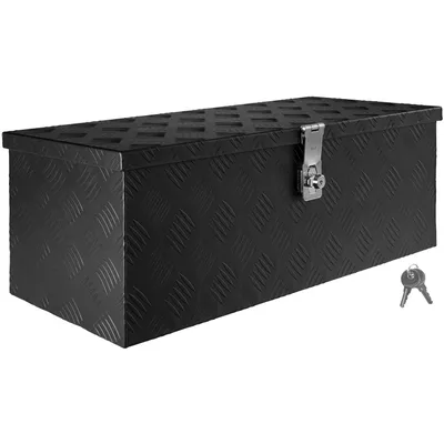 Immagine prodotto di Scatola per Strumento Nero Cassetta degli attrezzi Cassone per camion Scatola di Alluminio Cassone per rimorchio con coperchio Chiudibile a chiave D050 trucky