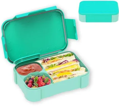 Image de Ibenzoa® : Boîte à repas pour enfants, avec compartiments et joints en silicone étanches, capacité de 900 ml, en PP sans BPA, adaptée au micro-ondes, au congélateur et au lave-vaisselle
