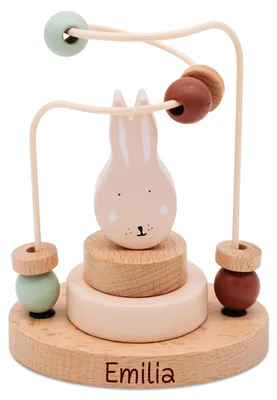 Produktbild von Motorikschleife ab 1 Jahr groß Holz Labyrinth Ein Geschenk das begeistert und fördert Name Hase