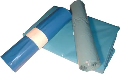 Produktbild von 250x LDPE-Müllsäcke mit Zugband 120 L 700 x 1100 mm Typ 60 = 34 my blau