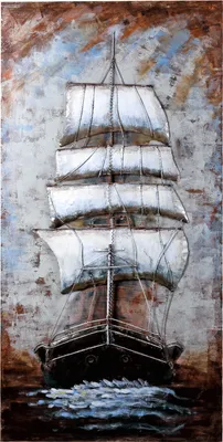 Produktbild von Wandbild 3D Metallbild Sailing Relief Unikat Bild Metall handgefertigt