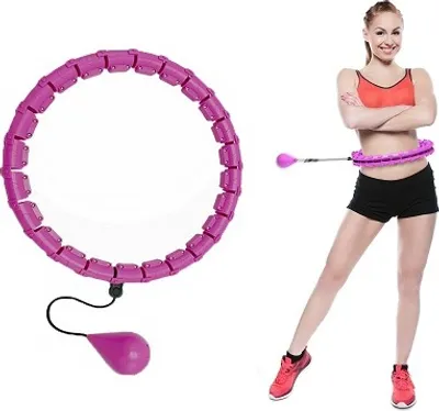 Produktbild von 24 Knoten Fitness Hula Hoop,Massage Wichteter Hula-Hoop-Reifen,Niemals Fallend Einstellbare Größe Geeignet für Herren Damen Anfänger Lila