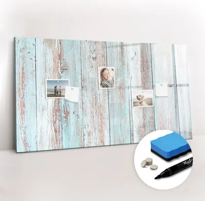 Produktbild von Magnetpinnwand Memoboard - Zubehörsatz - Schwarzer Marker + Schwamm + Magnete - 120 x 60 cm - Pastellholz