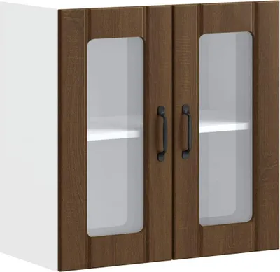 Produktbild von vidaXL Küchen-Hängeschrank mit Glastür Lucca Braun Eichen-Optik