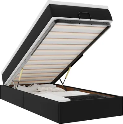 Obrázok produktu pre vidaXL Osmanská posteľ s matracom čierna 90x190 cm Imitácia kože