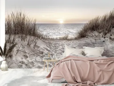 Produktbild von Vlies Fototapete Meer Strand 400x280 cm Tapeten Wandtapete XXL Weg Natur Landschaft Sonnenuntergang c-C-10028-a-a
