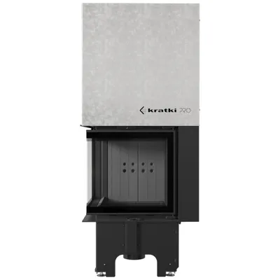 Produktbild von Kamineinsatz aus Stahl KRATKI VNL 480/480 8kW Ø200 mit Schiebetür schwarz Verkleidung