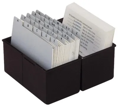 Produktbild von Karteikartenbox A5 quer 300 Karten schwarz Packung mit 3 Stück