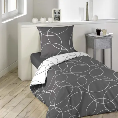 Immagine prodotto di Set di biancheria da letto - Douceur d'Intérieur - Elton - Microfibra - 200 x 140 cm - Grigio