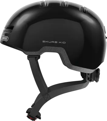 Immagine prodotto di ABUS casco per bambini Skurb Kid - robusto casco da bici in look skater con spazio per il codino e vari disegni - per ragazze e ragazzi - nero lucido, taglia M (50-55 cm)