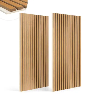 Produktbild von Eikuavons Akustikpaneele Wandpaneele 120x60 cm Eiche, beiger Filz, MDF, UV, 2 Stück