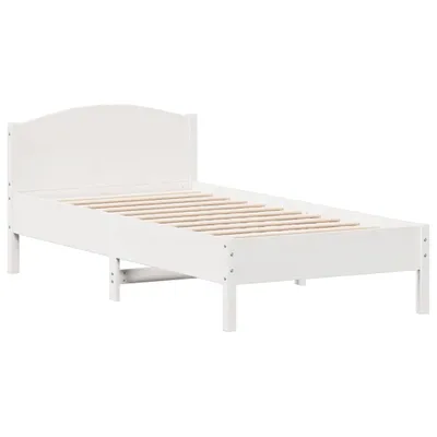 Produktbild von Massivholzbett ohne Matratze Weiß 75x190 cm Kiefernholz