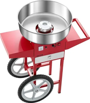 Produktbild von Kommerzielle Zuckerwattemaschine mit Wagen Zuckerwattemaschine 1000 W Rot