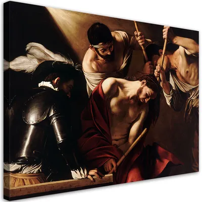 Zdjęcie produktu dla Obraz na płótnie Cierniem ukoronowanie - Caravaggio 60x40 Feeby Kolorowy obraz na ścianę gotowy do zawieszenia