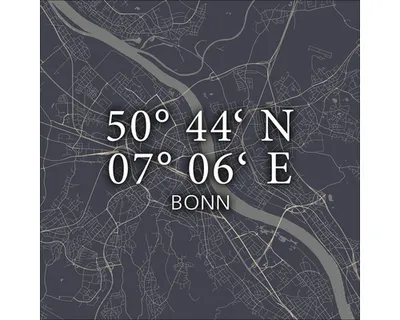 Produktbild von Glasbild Bonn Koordinaten II 50x50 cm