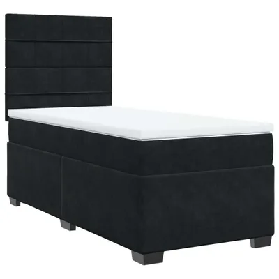Produktbild von Boxspringbett mit Matratze Schwarz 80x200 cm Samt