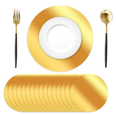 Immagine prodotto di Set di 50 sottopiatti rotondi dorati per la decorazione della tavola