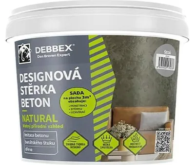 Obrázek produktu pro Designová stěrka Debbex Beton Natural 5 kg šedá