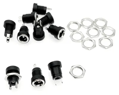 10 Stück DC-Netzanschlussbuchse 5,5 x 2,1 mm, weiblich, Gewinde