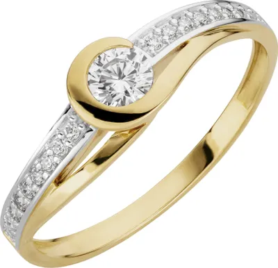 Produktbild von Orolino Ring 333/- Gold gelb 052 (16,6) Zirkonia weiß 067370147