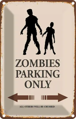 Produktbild von vianmo Blechschild 18x12 cm Zombies Parking only all others Parkplatzschild