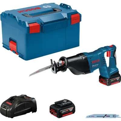Produktbild von Akku-Säbelsäge GSA 18V-LI, 2 x Akku GBA 18V 5.0Ah in L-BOXX