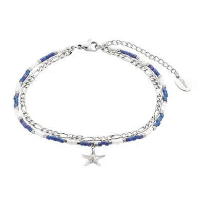 Produktbild von s.Oliver Damen Edelstahl Fußkette mit Anhänger und Glassteinen in tricolor - 2034577