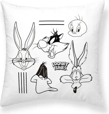 Produktbild von Kissenbezug Looney Tunes Looney B&w B Weiß Multicolour 45 x 45 cm