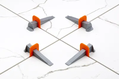 Produktbild von HexPro Fliesen Nivelliersystem 1mm 1,5mm 2mm Laschen, Fliesenstärke bis 15mm Fliesenkeile, Verlegehilfe Set (200 Zuglaschen 2mm) Fliesen Fugen 2mm