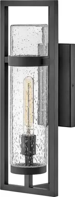 Produktbild von Wandlampe außen Aluminium Glas IP44 Schwarz E27 Vintage Design Wandleuchte