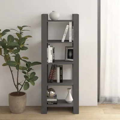 Imagen del producto de Estantería/divisor de ambientes "The Living Store", color gris, 60x35x160 cm, madera maciza