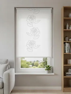 Produktbild von Rollo, Klemmfix Ohne Bohren Rosen, Blumen Design Fensterrollo LASERC 90 x 150 cm weiß