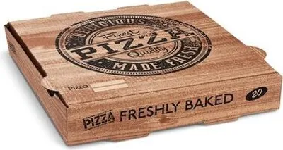 Produktbild von 100x Pizzakarton aus Mikrowellpappe mit neutralem Motiv 20 x 20 x 4 cm