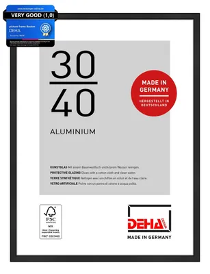 Zdjęcie produktu dla Rama na zdjęcia z aluminium, 30 x 40 cm, z odpornym na uderzenia szkłem