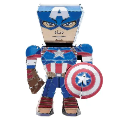 Produktbild von Metal Earth Fascinations Marvel Avengers Captain America 3D Metall Puzzle, Konstruktionsspielzeug, Lasergeschnittenes Modell